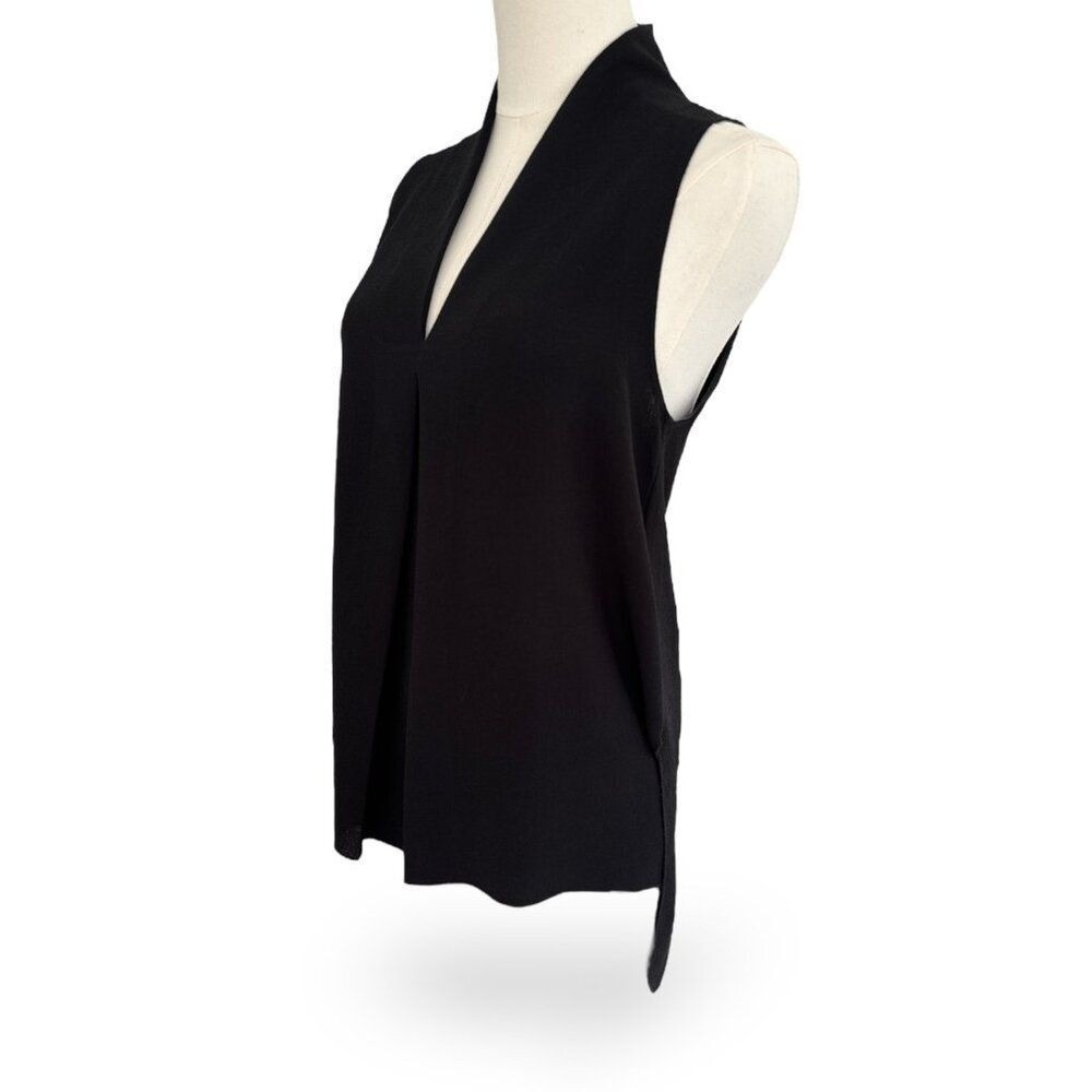 WILFRED Sleeveless Halter Neckline Deep V Neck with Pleat Wm Size‎ Sm Black